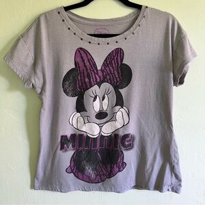Minnie Mouse Gray and Purple women’s T-Shirt